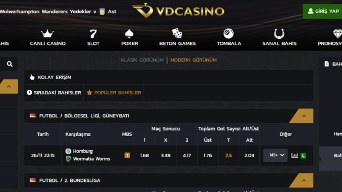 Vdcasino Giriş turkiye