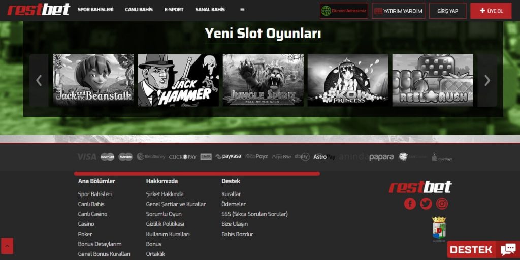 Restbet Yeni Adresi